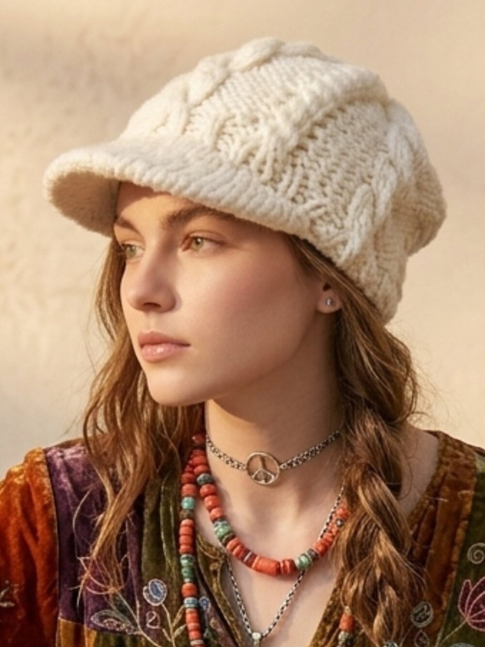 Bula Knit Newsboy Cap